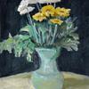 Daisies in a Green Vase, 10 x 8.75